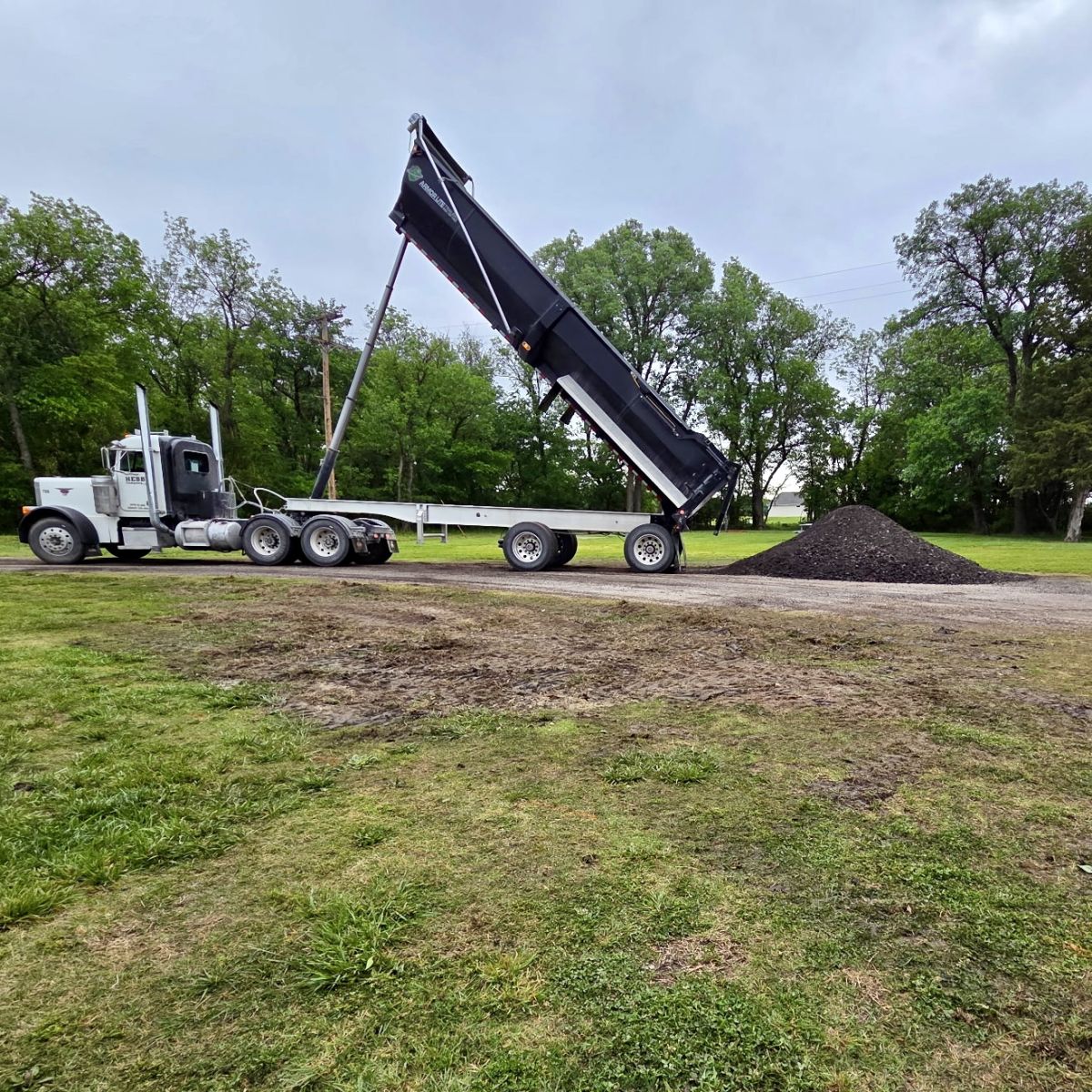 Dustroldonated 100 tons of asphalt millings to the City of Whitewater which was delivered today