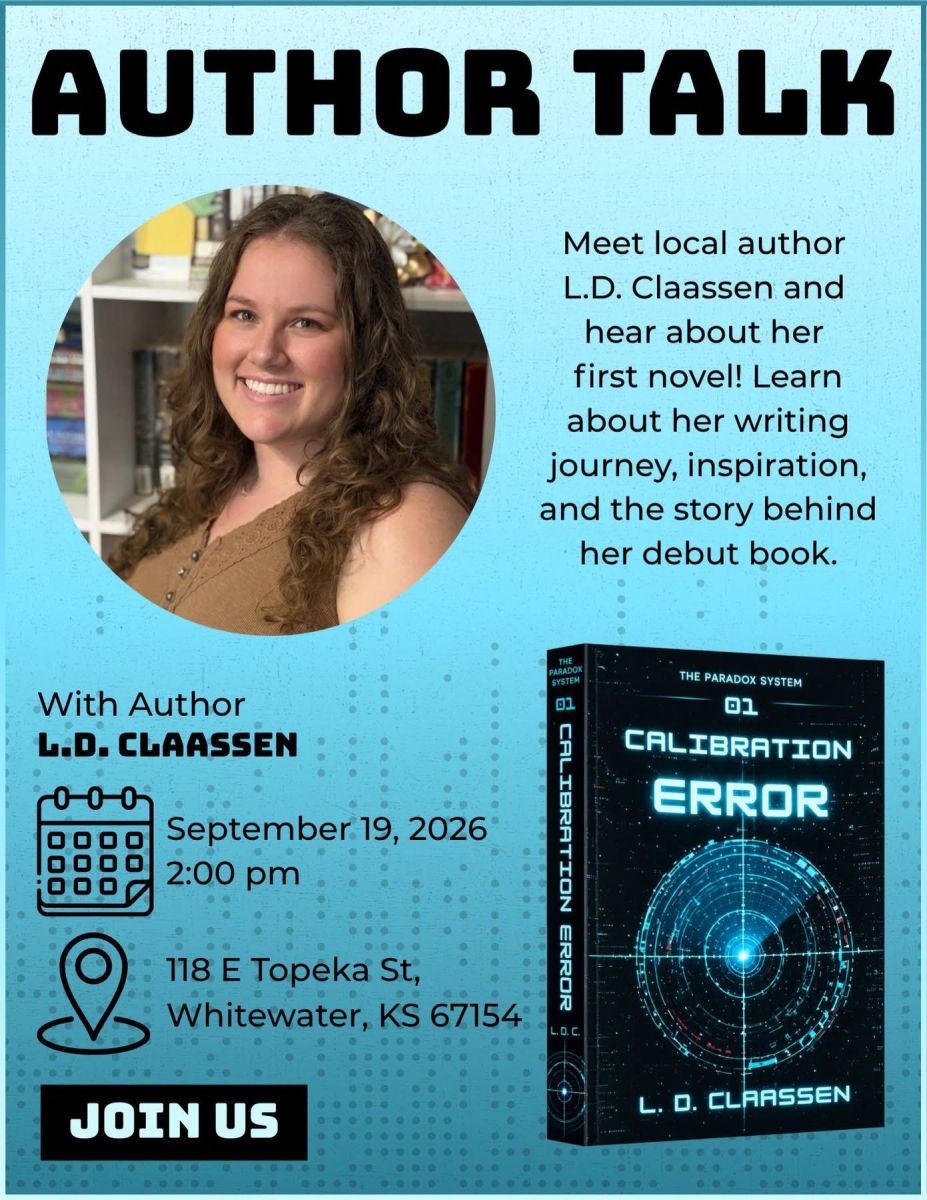Flyer for local author talk September 19, 2PM at the Library