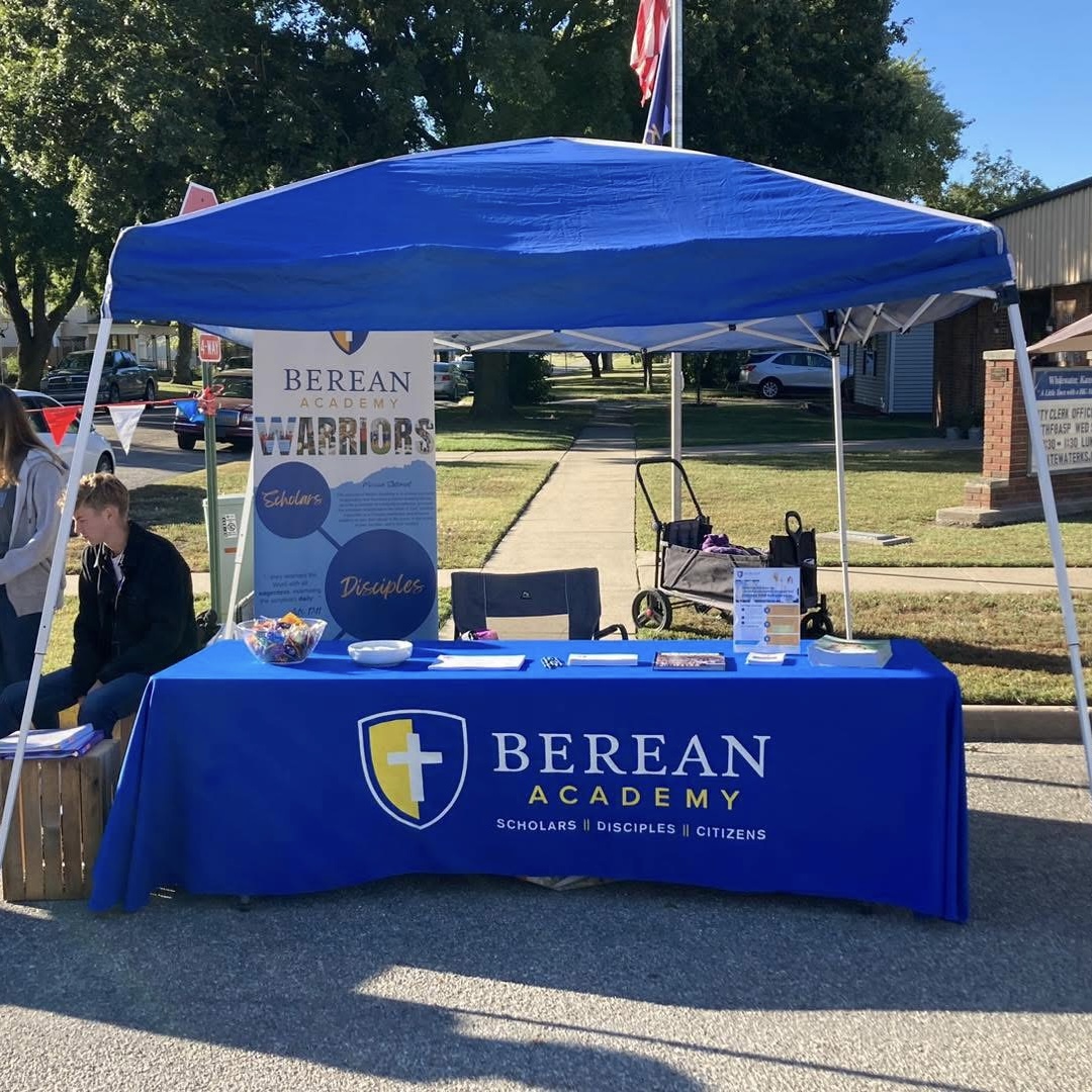 Berean tent on Topeka Street during Fred Fest