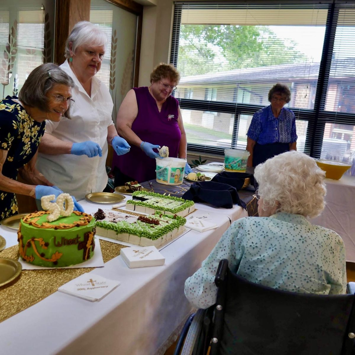 cake being served during a celebration