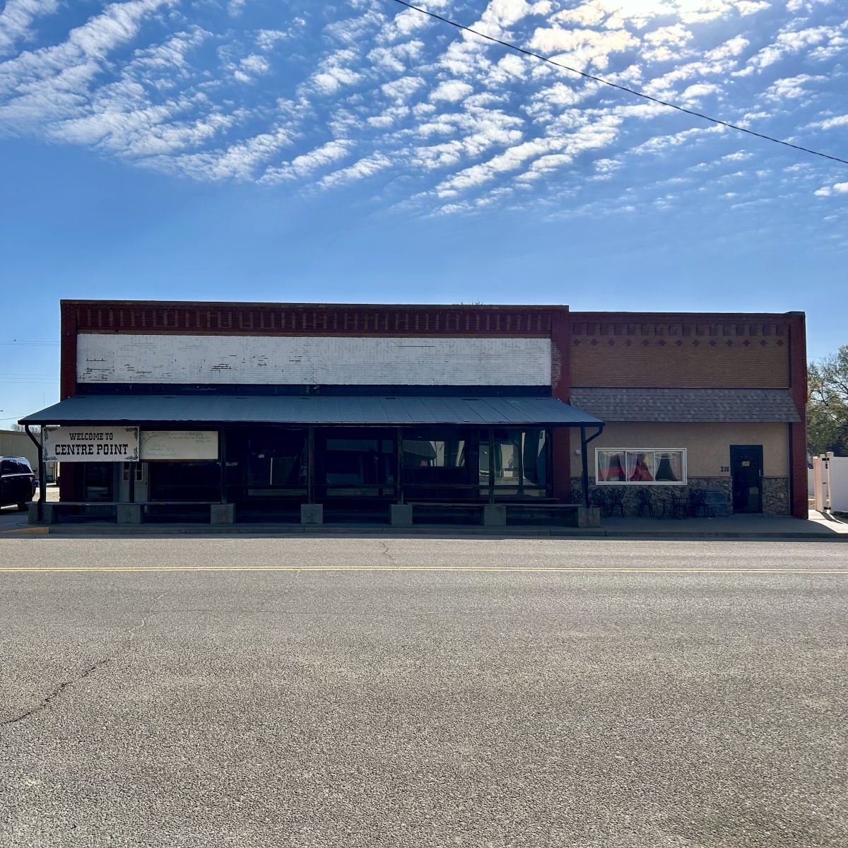 Old Store frontage converted into a church, coffee shop and area food pantry