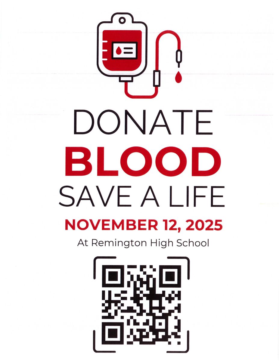 Donate Blood, Save a life; November 12, 2025 at Remington High School
