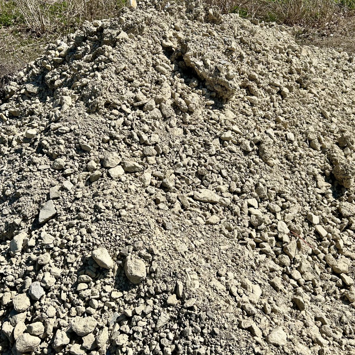 Large chunky rock at dump