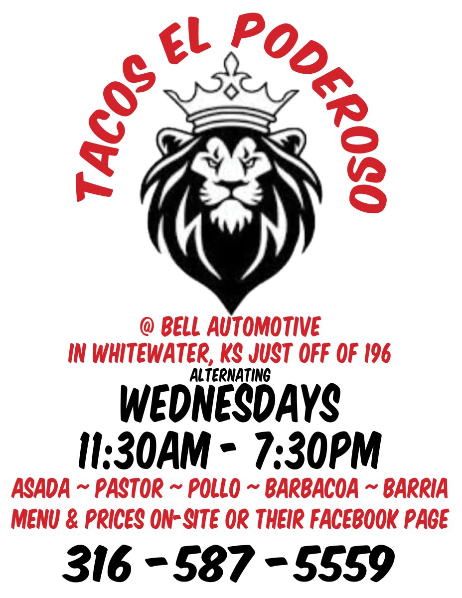 Alternating Wednesdays the food truck Tacos El Poderoso will be located at Bell Automotive