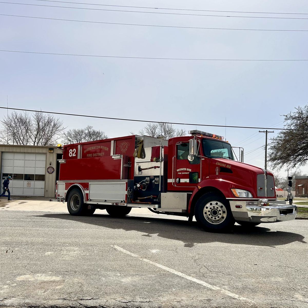 Fire Truck heading out to go to a call