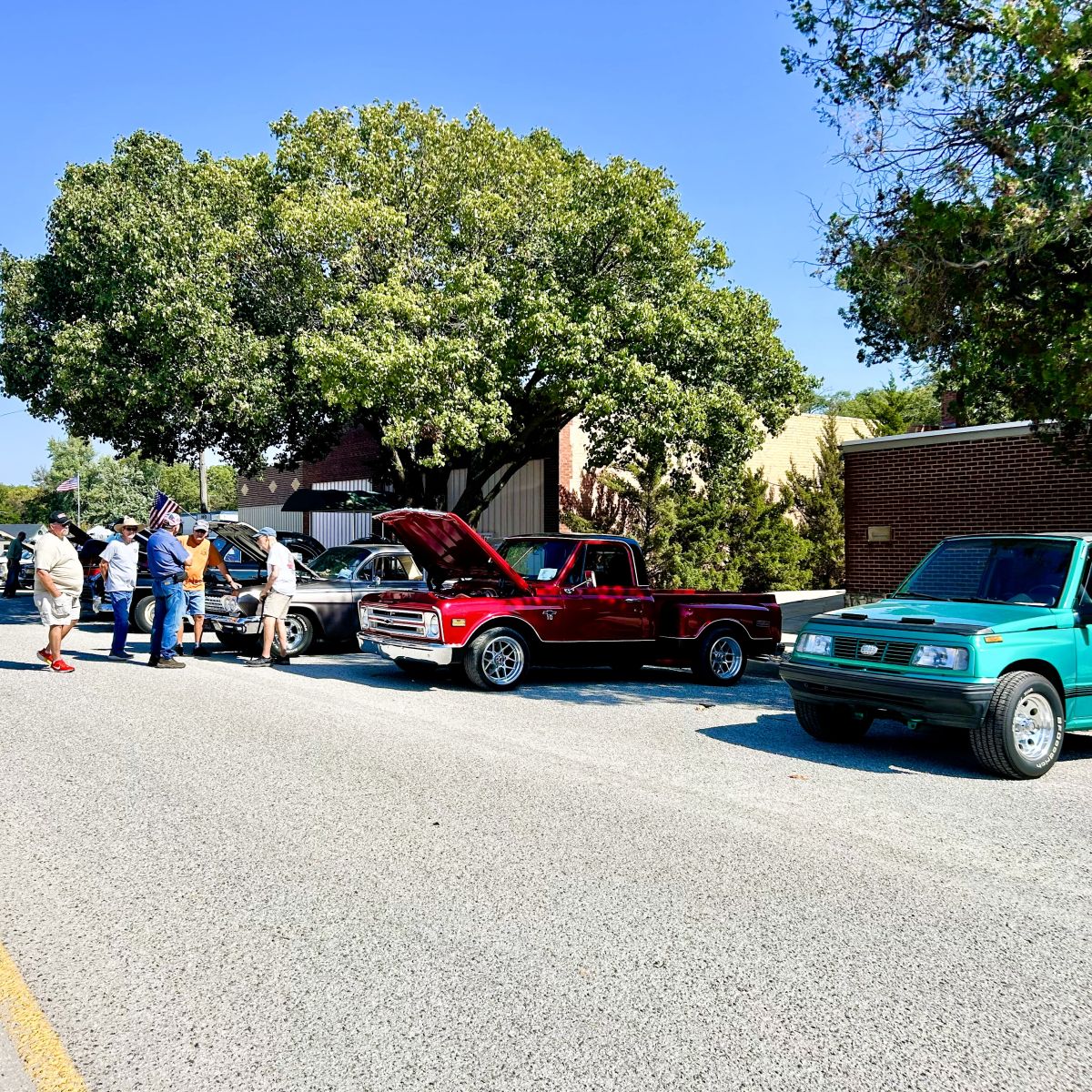 both side of main were lined with car show entries