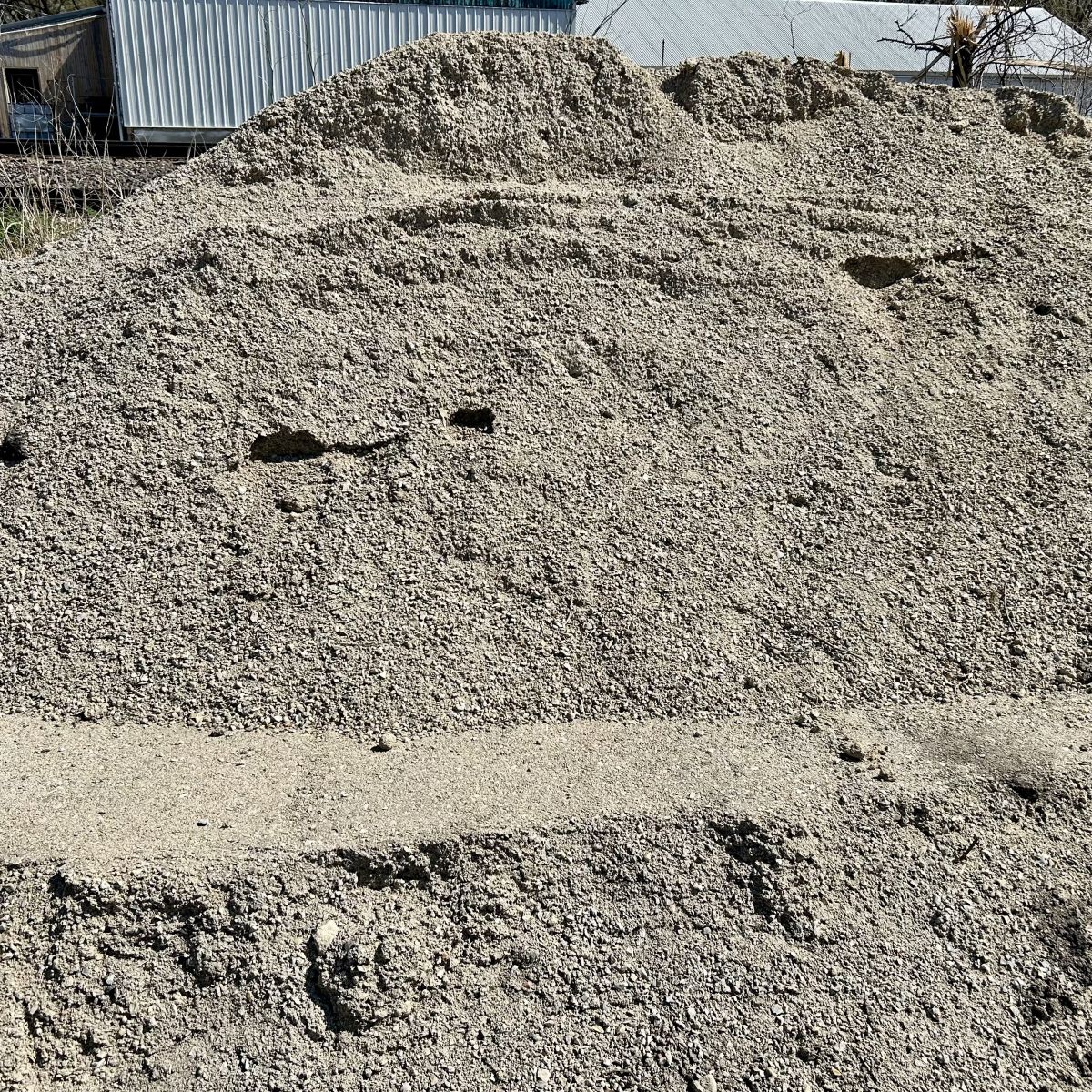 small fine rock pile at the dump