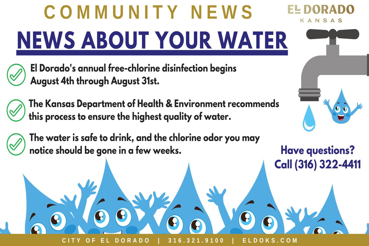ElDorado will be doing their Chlorine Burn Out Aug. 4-31, 2025